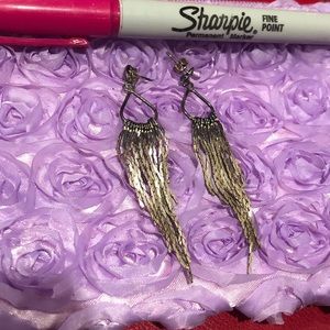 Silver fringe- style dangly earrings
